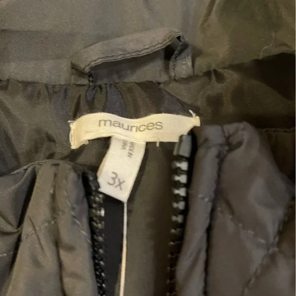 NWT MAURICES Black & White Buffalo Plaid Zip Up Vest Jacket 3X - Picture 5 of 6